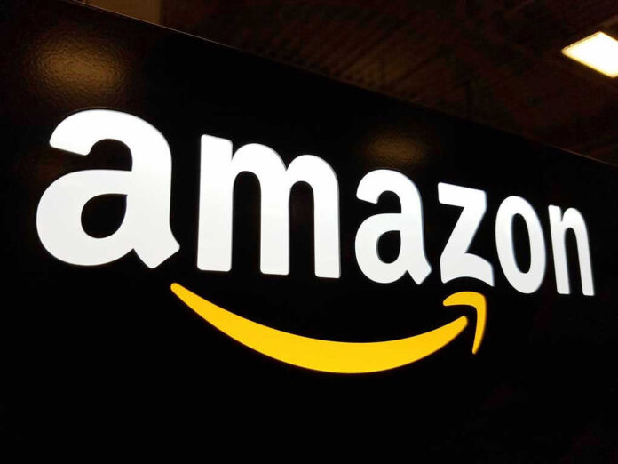 Amazon logo with yellow curved arrow underneath