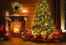 When Holiday Traditions Turn Into Legal Nightmares Christmas tree and fireplace with stockings and gifts.