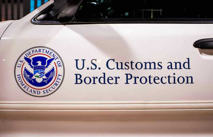 1949856949 U.S. Customs and Border Protection vehicle logo and text.