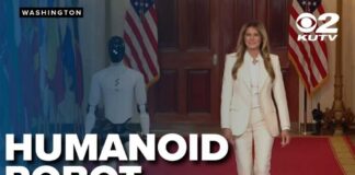 First lady Melania Trump & humanoid robot at AI education