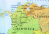 Map showing Colombia and surrounding countries.