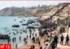 Crowd breaks through border from Spanish territory of Ceuta from Morocco