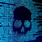 Smuggling Gangs Target TV Host skull silhouette in blue computer code