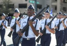 Marine Recruit Dies — ‘Routine’ Test Turns Fatal cadets marching in formation with rifles