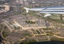 Unauthorized War? House Sets Trap Pentagon building viewed from airplane window