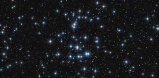 Star cluster against a dark night sky