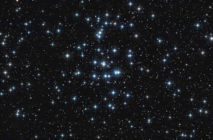 Star cluster against a dark night sky