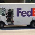 FedEx Ground delivery truck parked on a street
